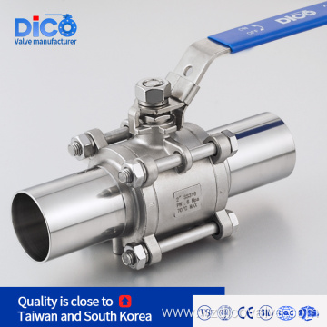 Longitud sanitaria BW End 3pc Ball Valve